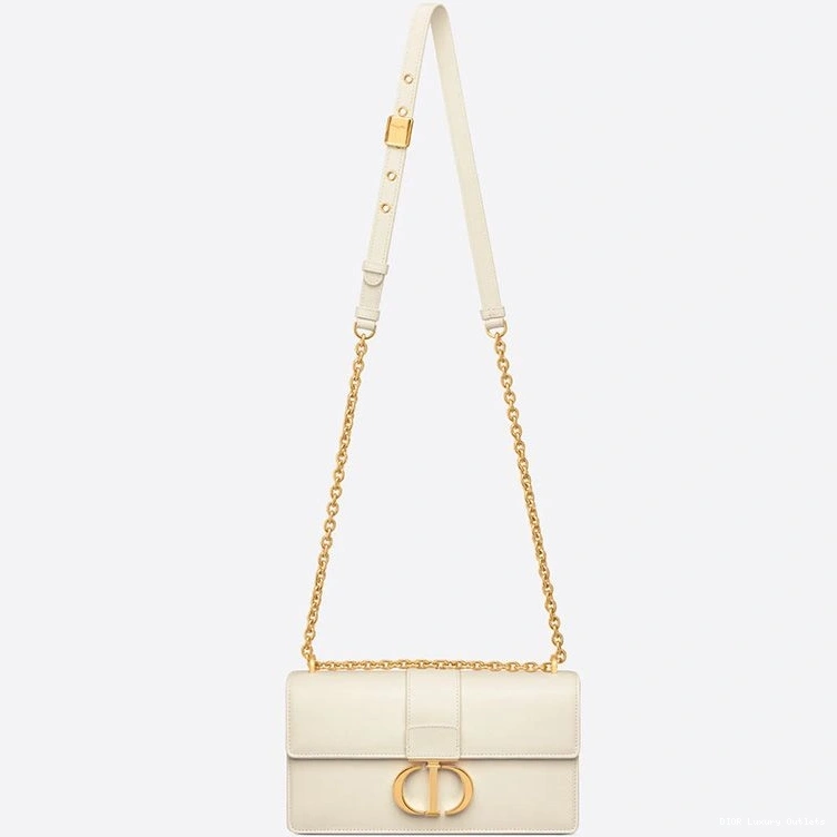 Cheap Dior White East-West 30 Bag With Montaigne Calfskin Chain 0708 Luxury